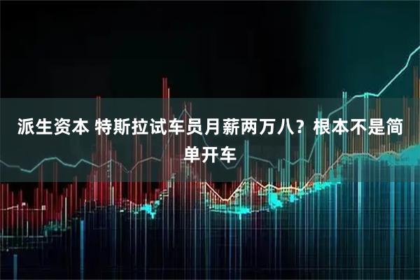 派生资本 特斯拉试车员月薪两万八？根本不是简单开车